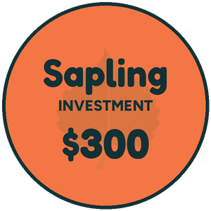 Sapling Level Sponsor – $300